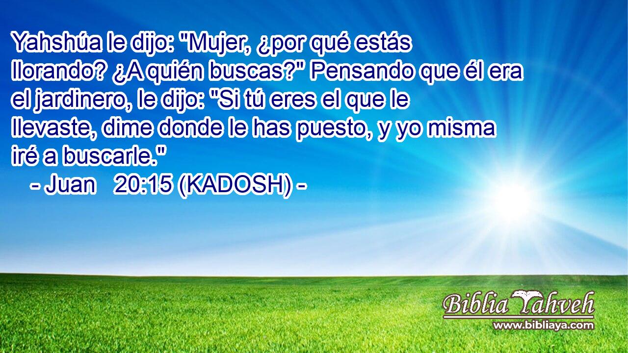  Yahshúa le dijo: 