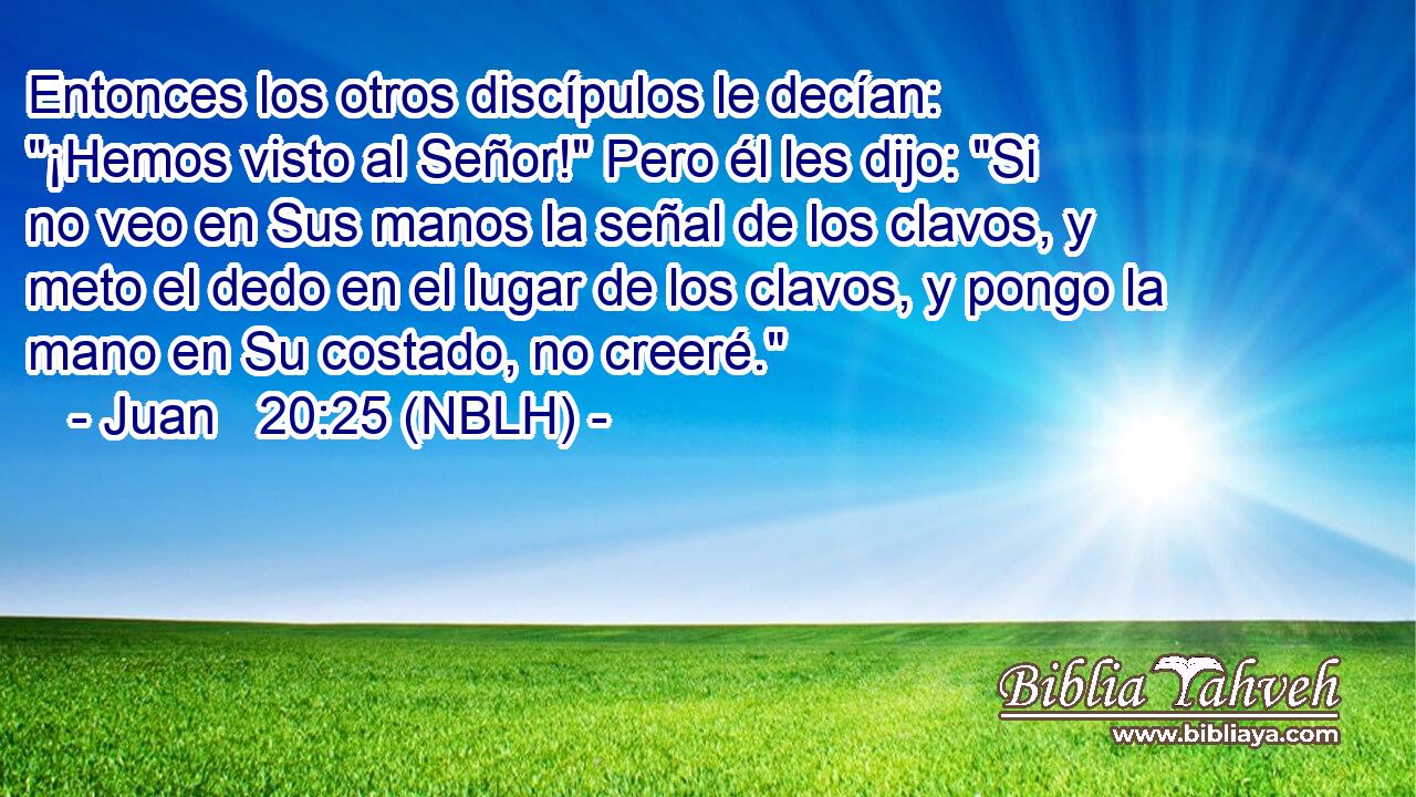  Entonces los otros discípulos le decían: 