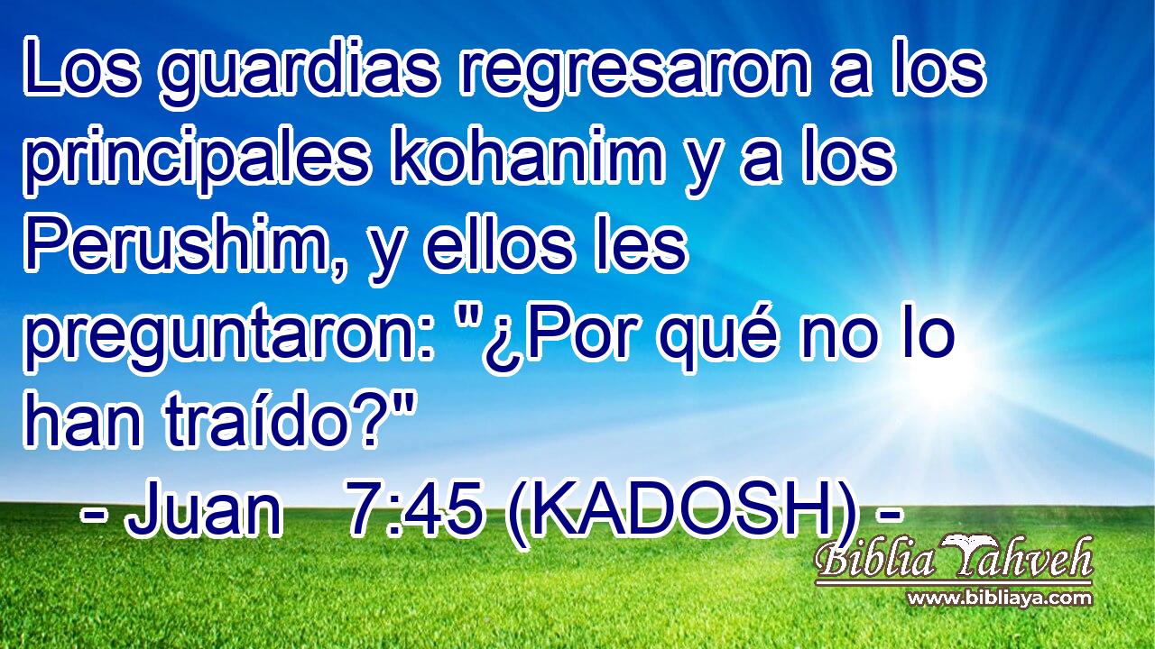  Los guardias regresaron a los principales kohanim y a los Perushim, y ellos les preguntaron: 