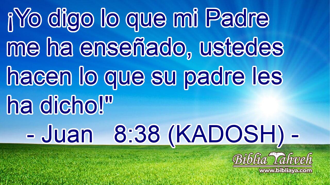  ¡Yo digo lo que mi Padre me ha enseñado, ustedes hacen lo que su padre les ha dicho!