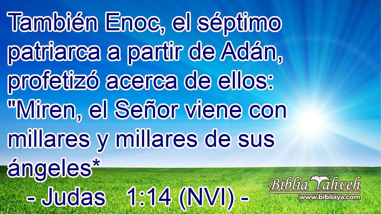  También Enoc, el séptimo patriarca a partir de Adán, profetizó acerca de ellos: 