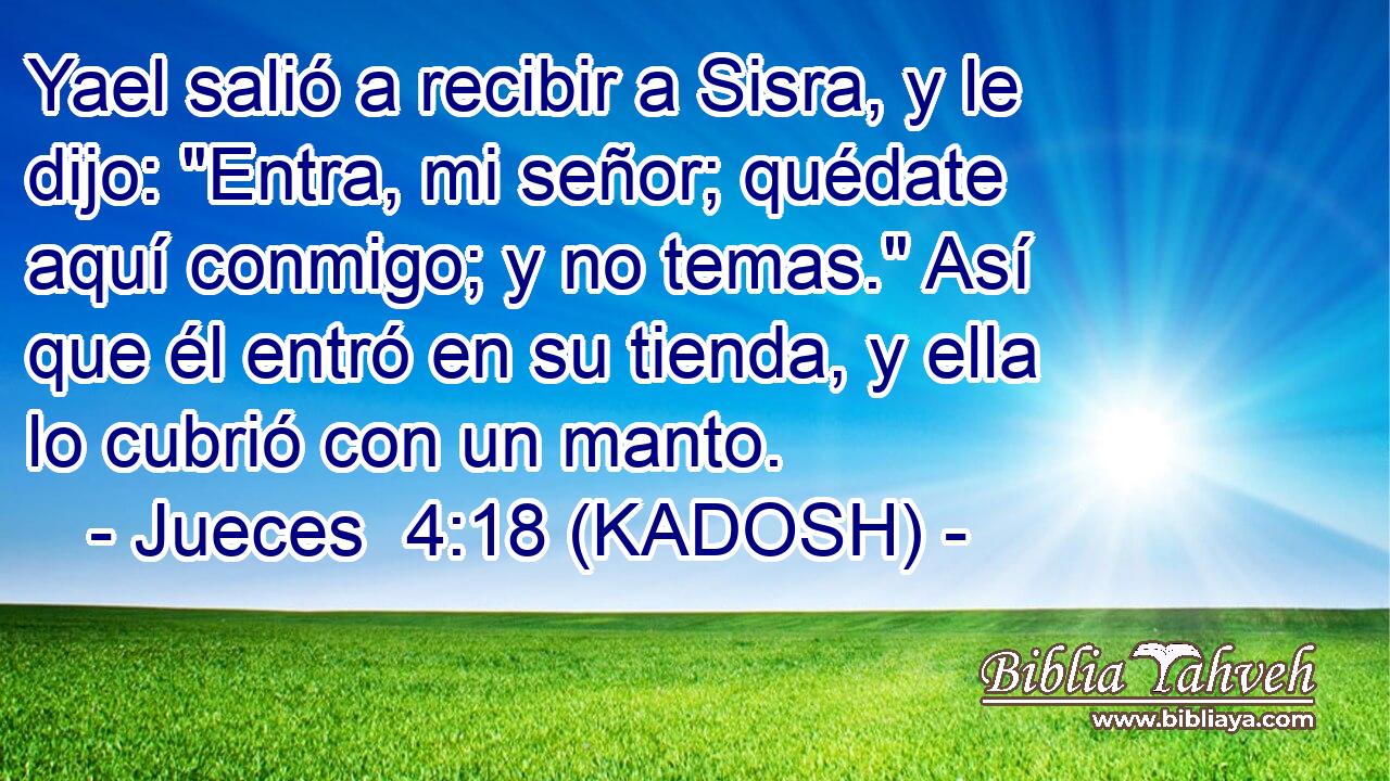  Yael salió a recibir a Sisra, y le dijo: 