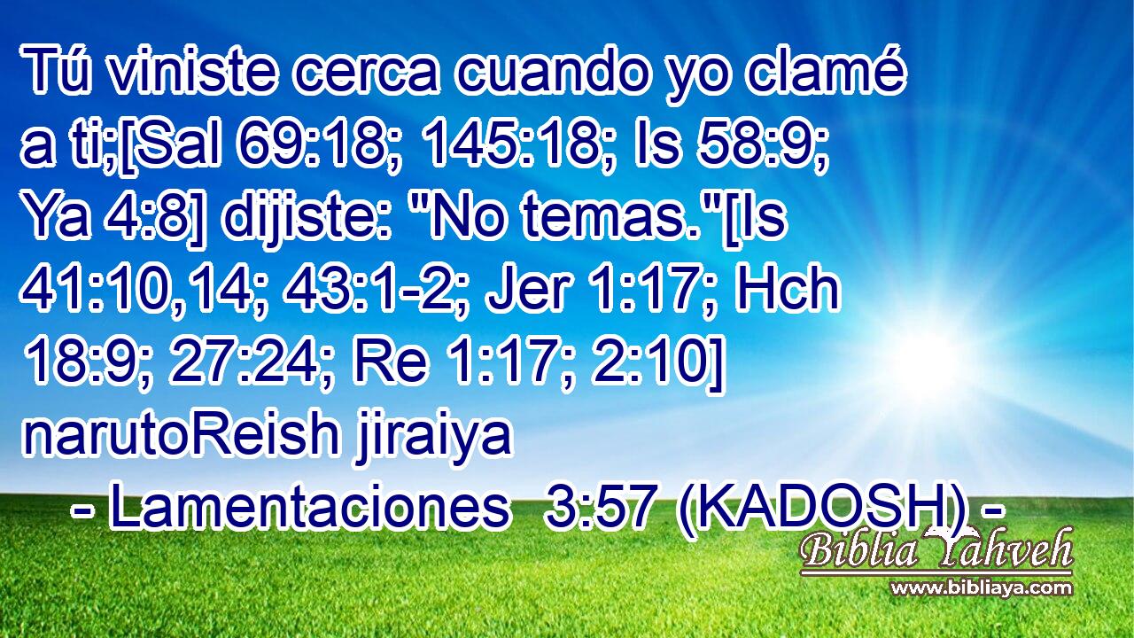  Tú viniste cerca cuando yo clamé a ti;[Sal 69:18; 145:18; Is 58:9; Ya 4:8] dijiste: 