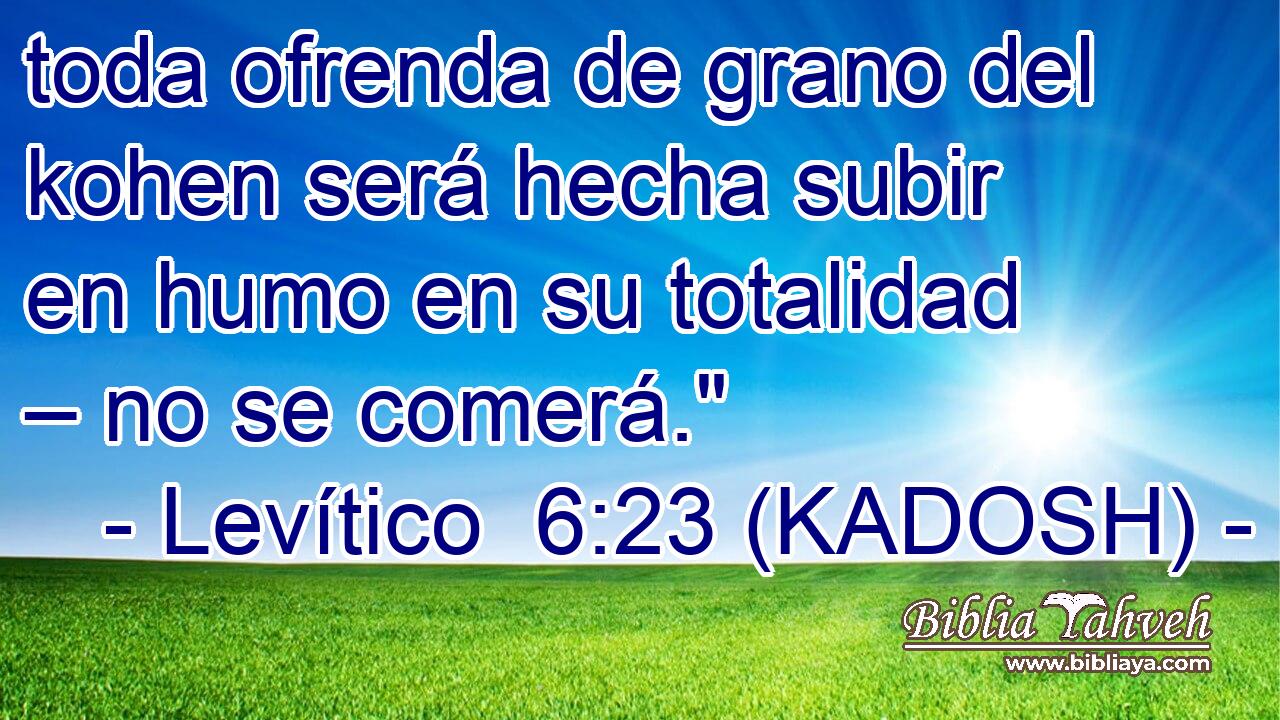  toda ofrenda de grano del kohen será hecha subir en humo en su totalidad – no se comerá.