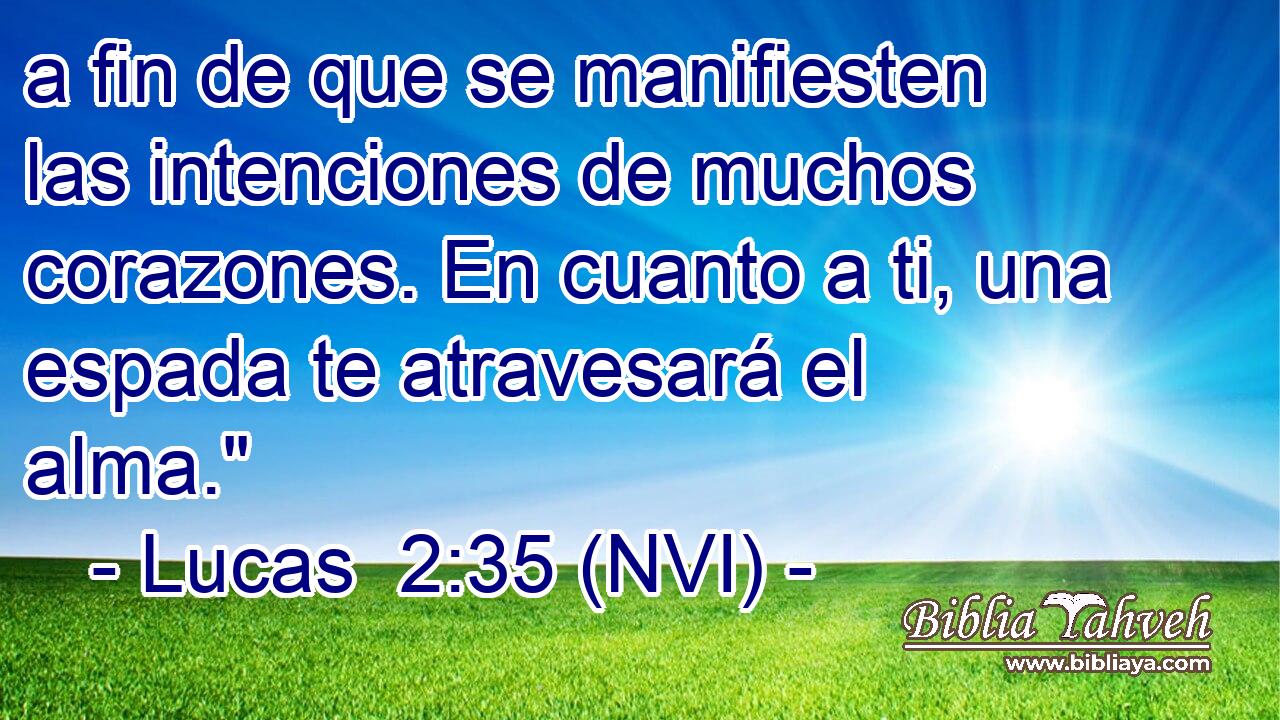  a fin de que se manifiesten las intenciones de muchos corazones. En cuanto a ti, una espada te atravesará el alma.