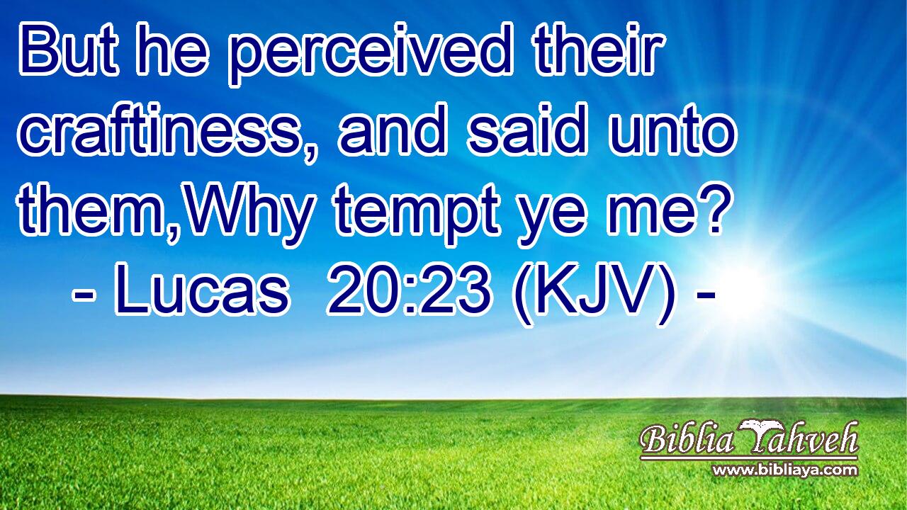 But he perceived their craftiness, and said unto them,Why tempt ye me?