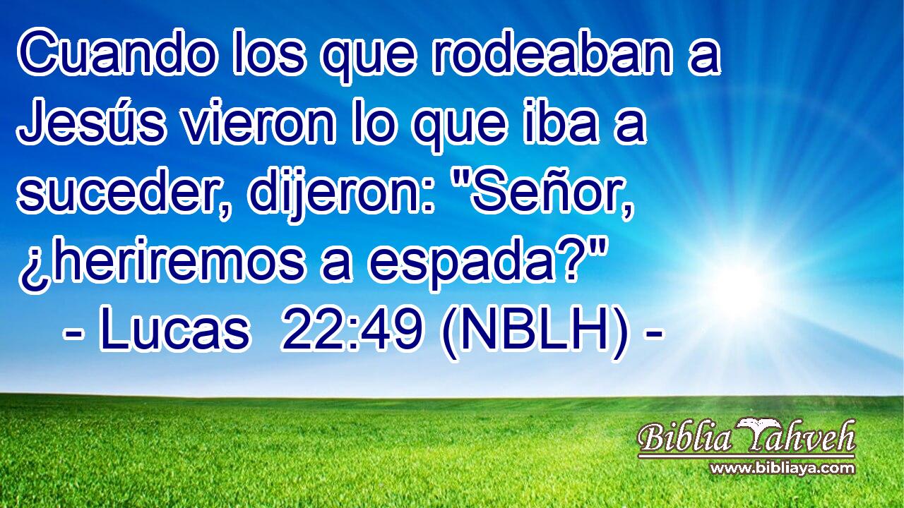  Cuando los que rodeaban a Jesús vieron lo que iba a suceder, dijeron: 