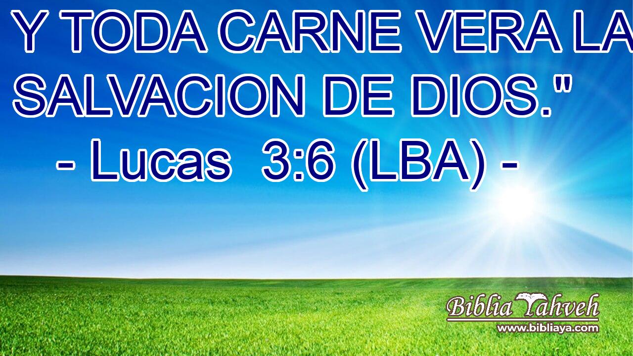 Y TODA CARNE VERA LA SALVACION DE DIOS.