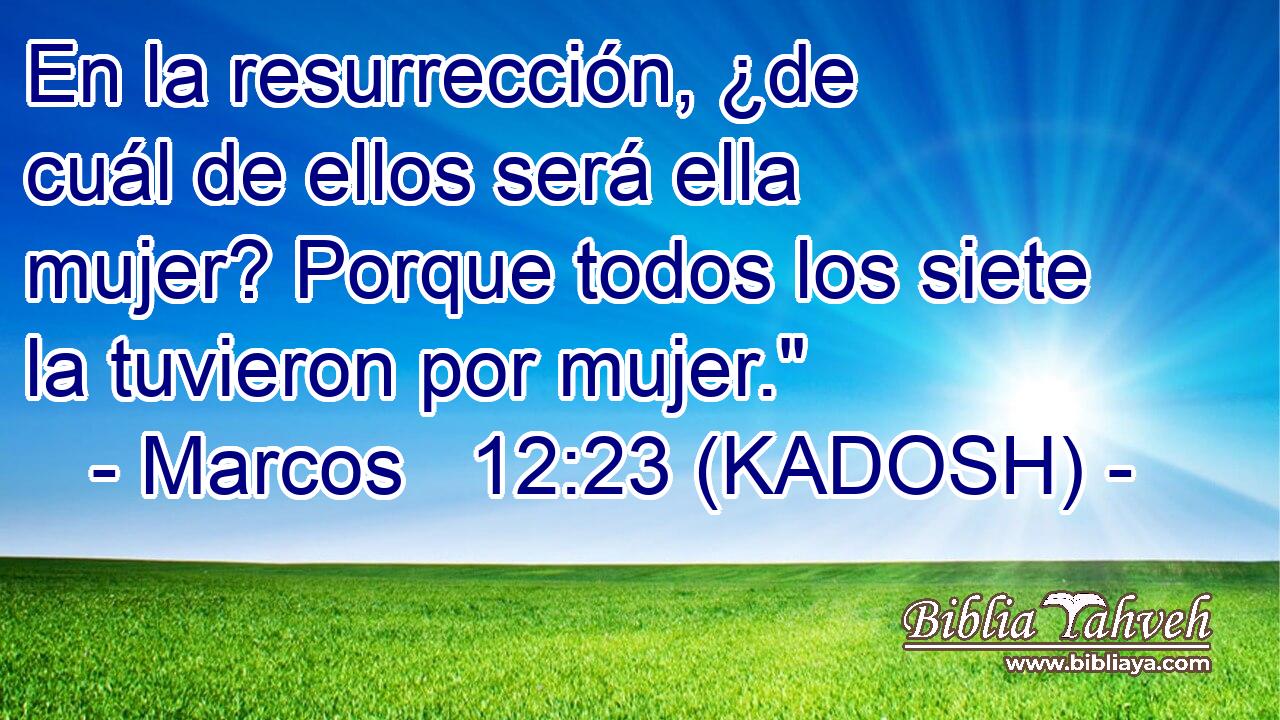  En la resurrección, ¿de cuál de ellos será ella mujer? Porque todos los siete la tuvieron por mujer.