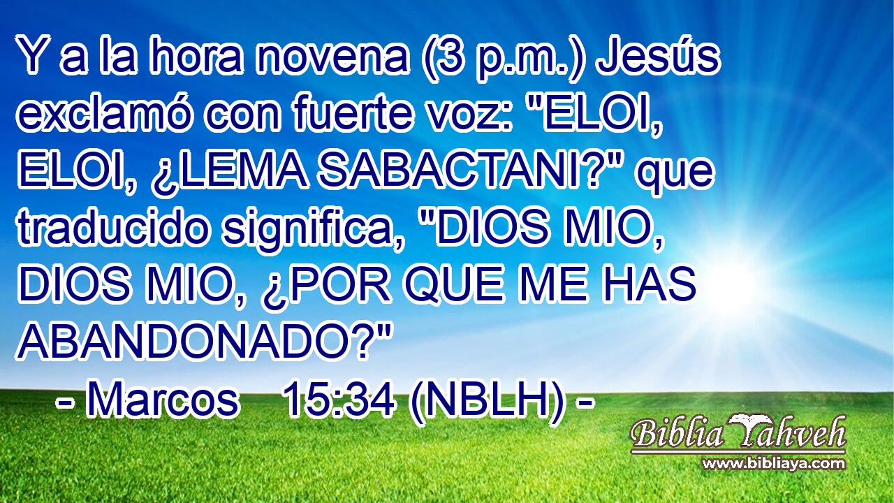  Y a la hora novena (3 p.m.) Jesús exclamó con fuerte voz: 