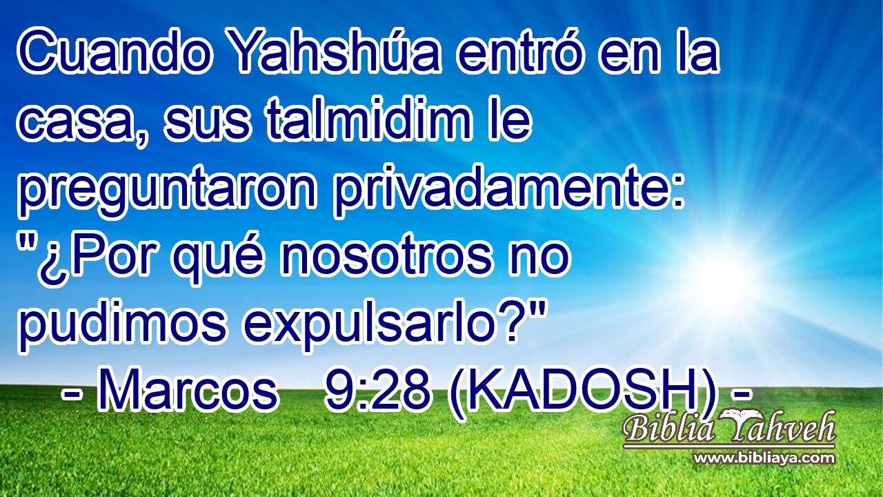  Cuando Yahshúa entró en la casa, sus talmidim le preguntaron privadamente: 