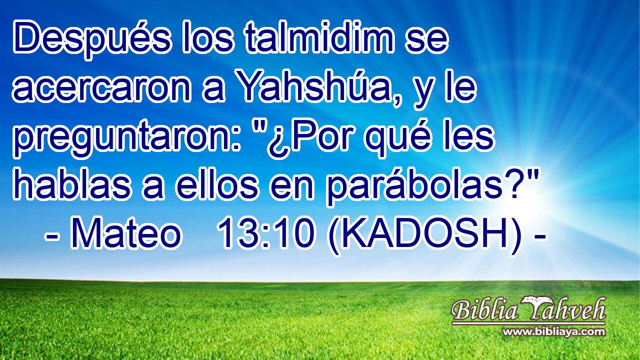  Después los talmidim se acercaron a Yahshúa, y le preguntaron: 