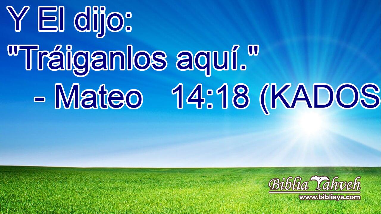  Y El dijo: 