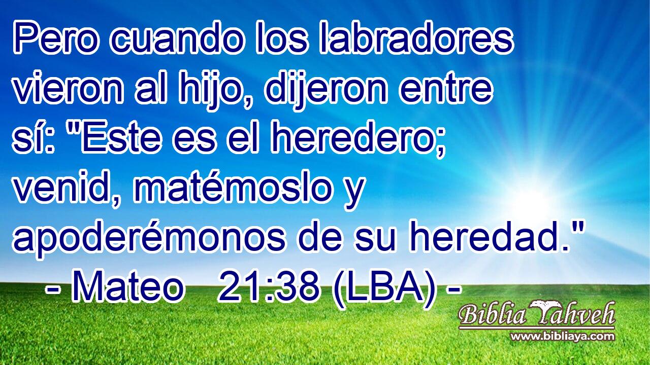 Pero cuando los labradores vieron al hijo, dijeron entre sí: 