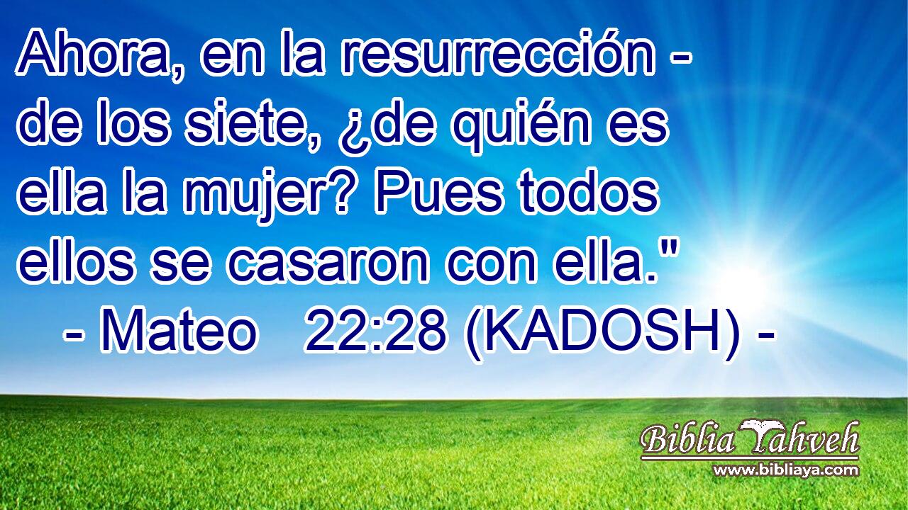  Ahora, en la resurrección - de los siete, ¿de quién es ella la mujer? Pues todos ellos se casaron con ella.