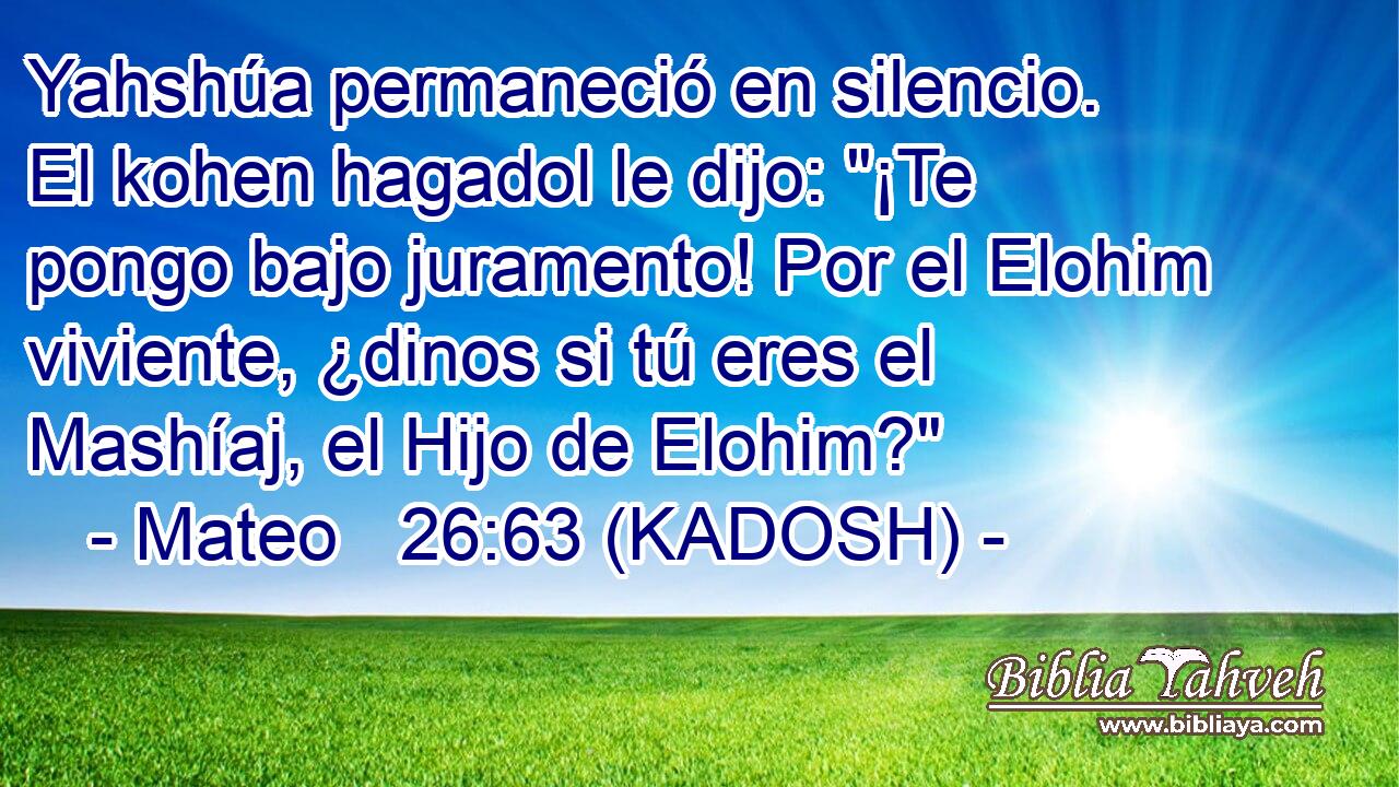  Yahshúa permaneció en silencio. El kohen hagadol le dijo: 