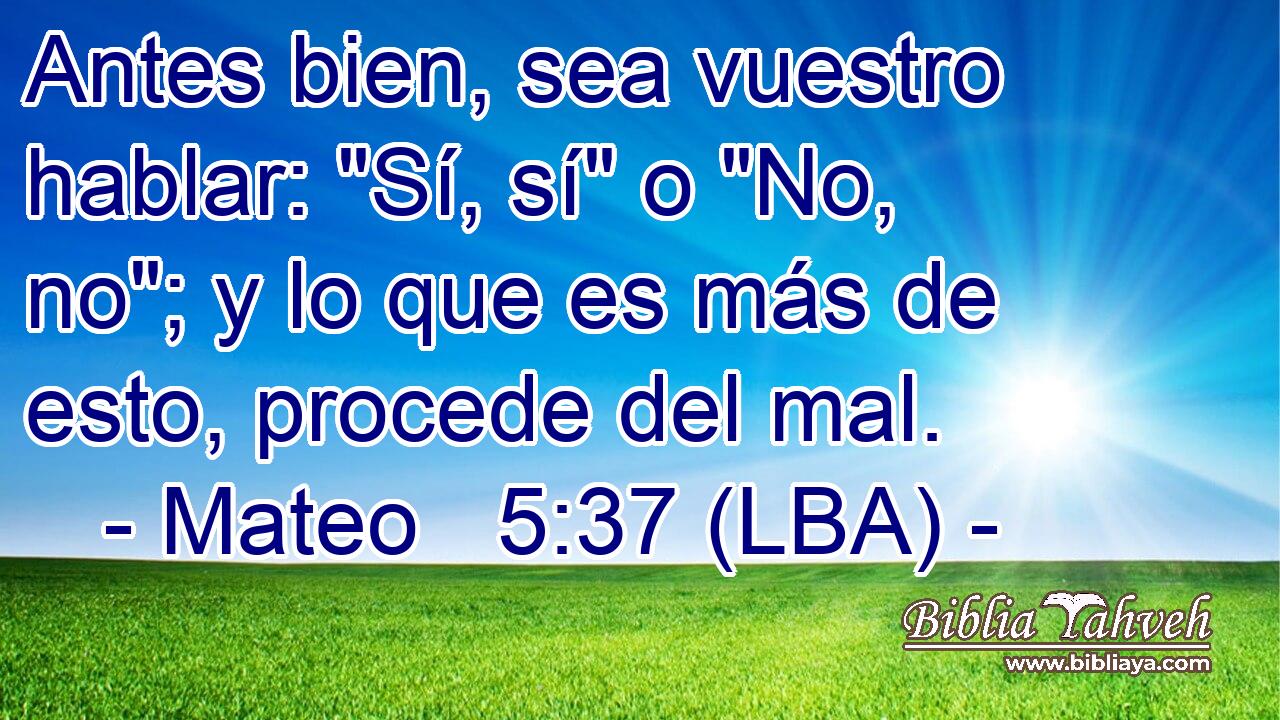 Antes bien, sea vuestro hablar: 