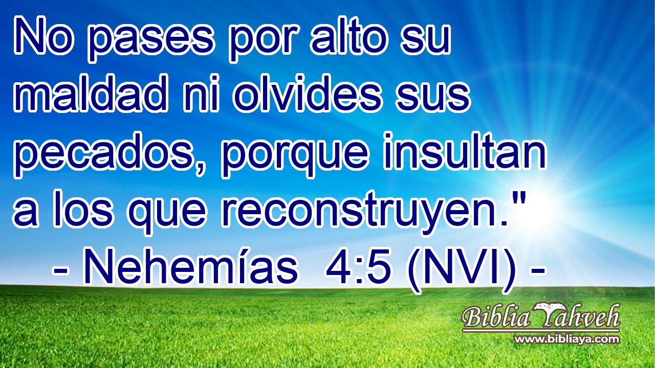  No pases por alto su maldad ni olvides sus pecados, porque insultan a los que reconstruyen.