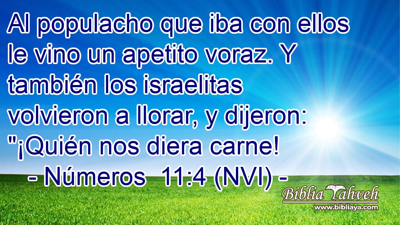  Al populacho que iba con ellos le vino un apetito voraz. Y también los israelitas volvieron a llorar, y dijeron: 