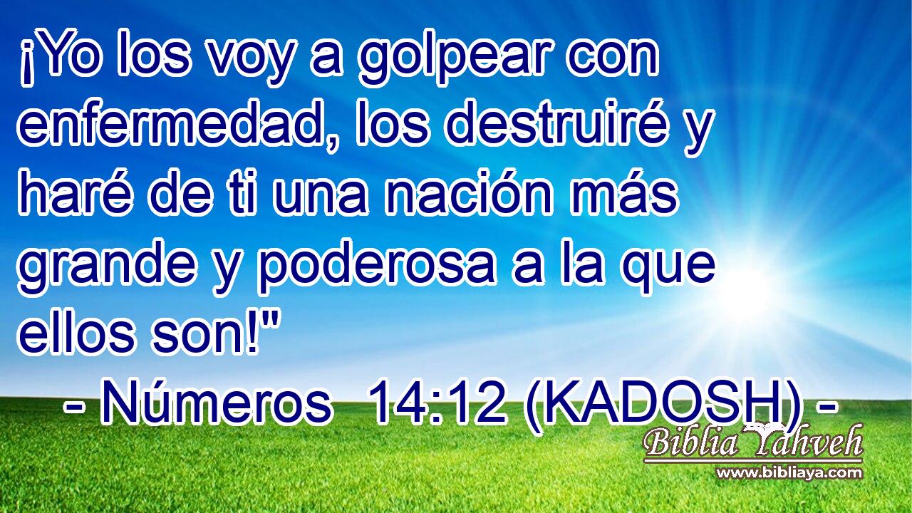  ¡Yo los voy a golpear con enfermedad, los destruiré y haré de ti una nación más grande y poderosa a la que ellos son!