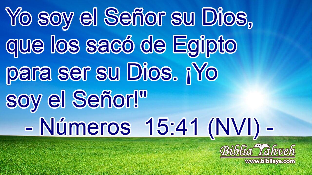  Yo soy el Señor su Dios, que los sacó de Egipto para ser su Dios. ¡Yo soy el Señor!