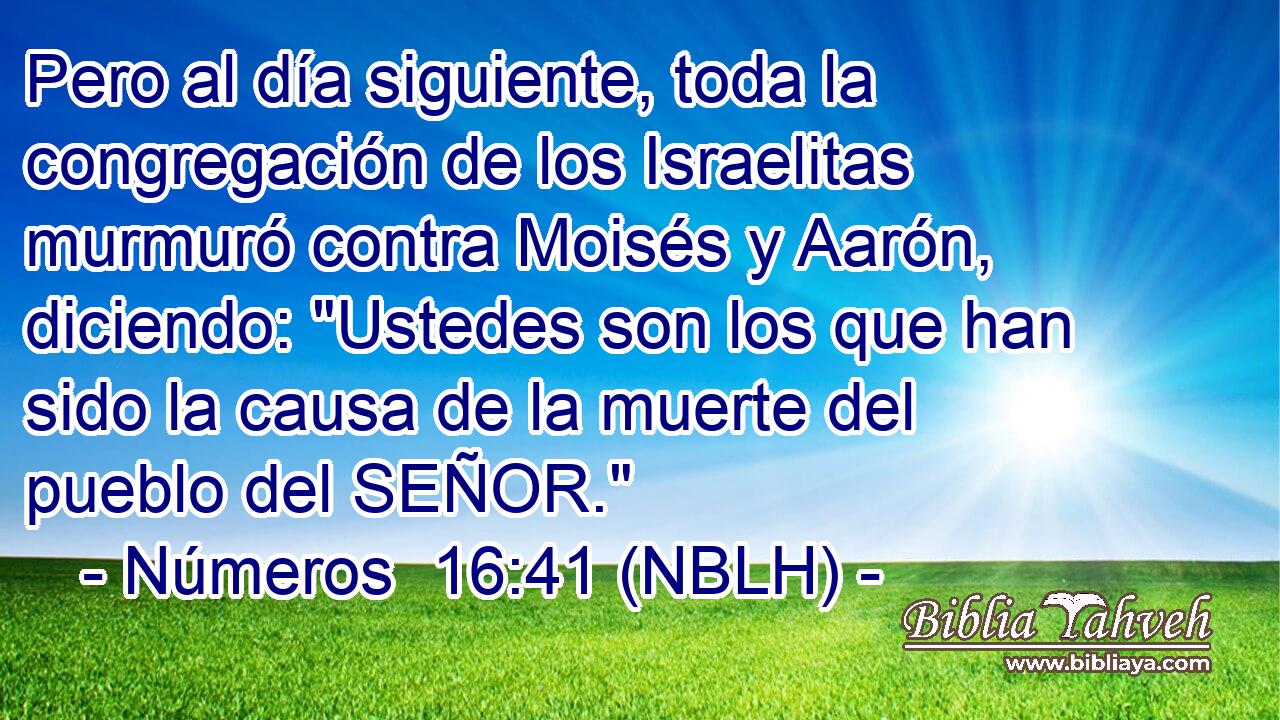  Pero al día siguiente, toda la congregación de los Israelitas murmuró contra Moisés y Aarón, diciendo: 
