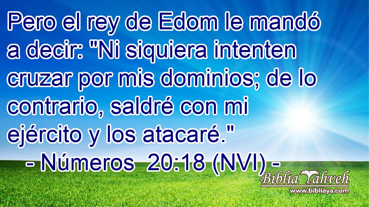  Pero el rey de Edom le mandó a decir: 