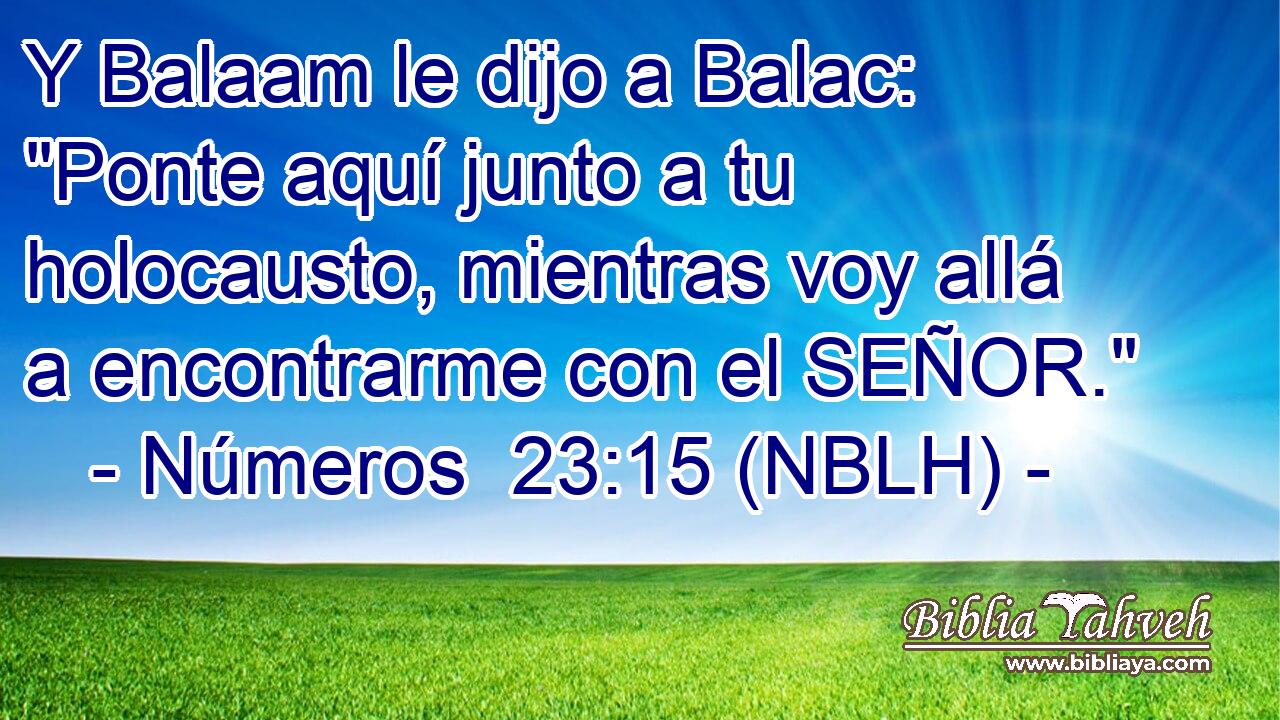 Y Balaam le dijo a Balac: 