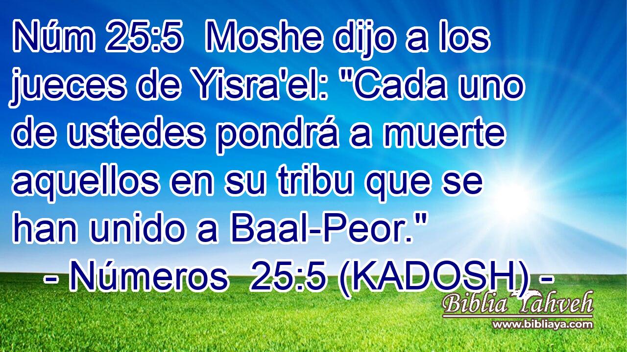  Moshe dijo a los jueces de Yisra'el: 