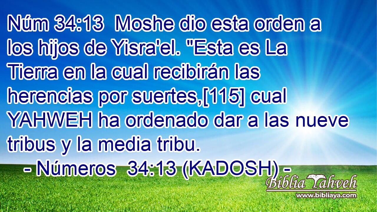  Moshe dio esta orden a los hijos de Yisra'el. 