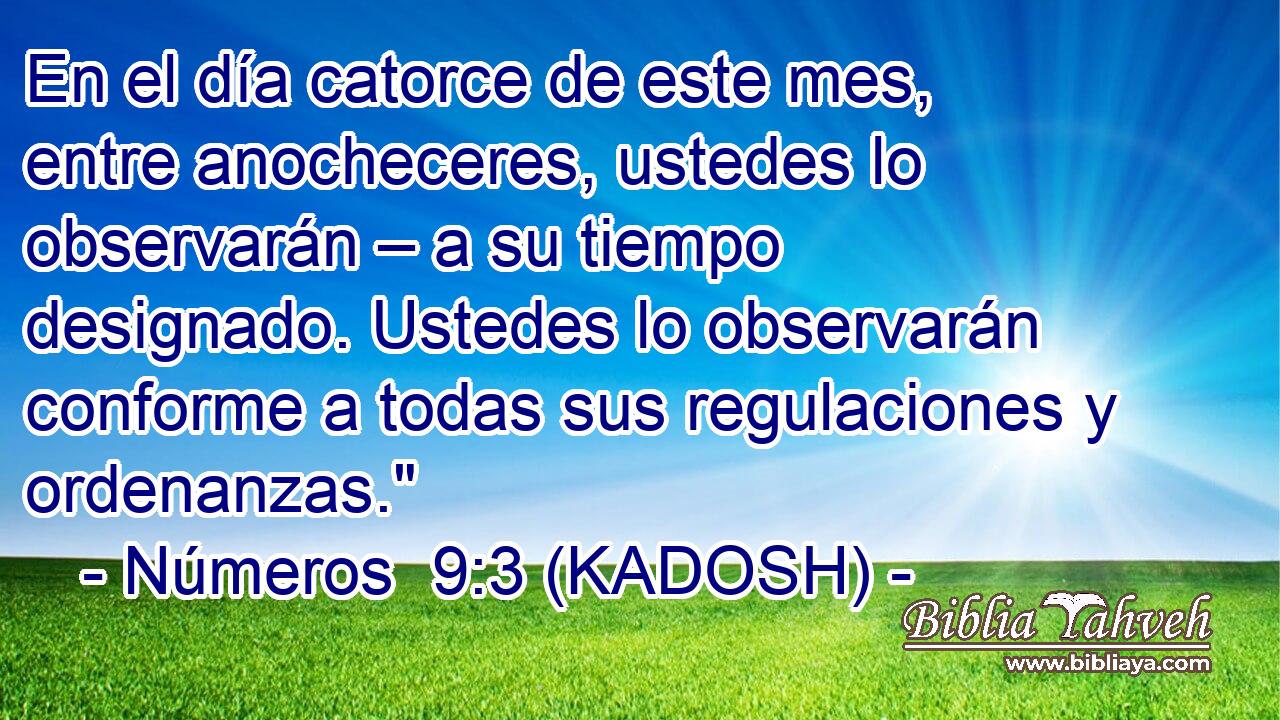  En el día catorce de este mes, entre anocheceres, ustedes lo observarán – a su tiempo designado. Ustedes lo observarán conforme a todas sus regulaciones y ordenanzas.